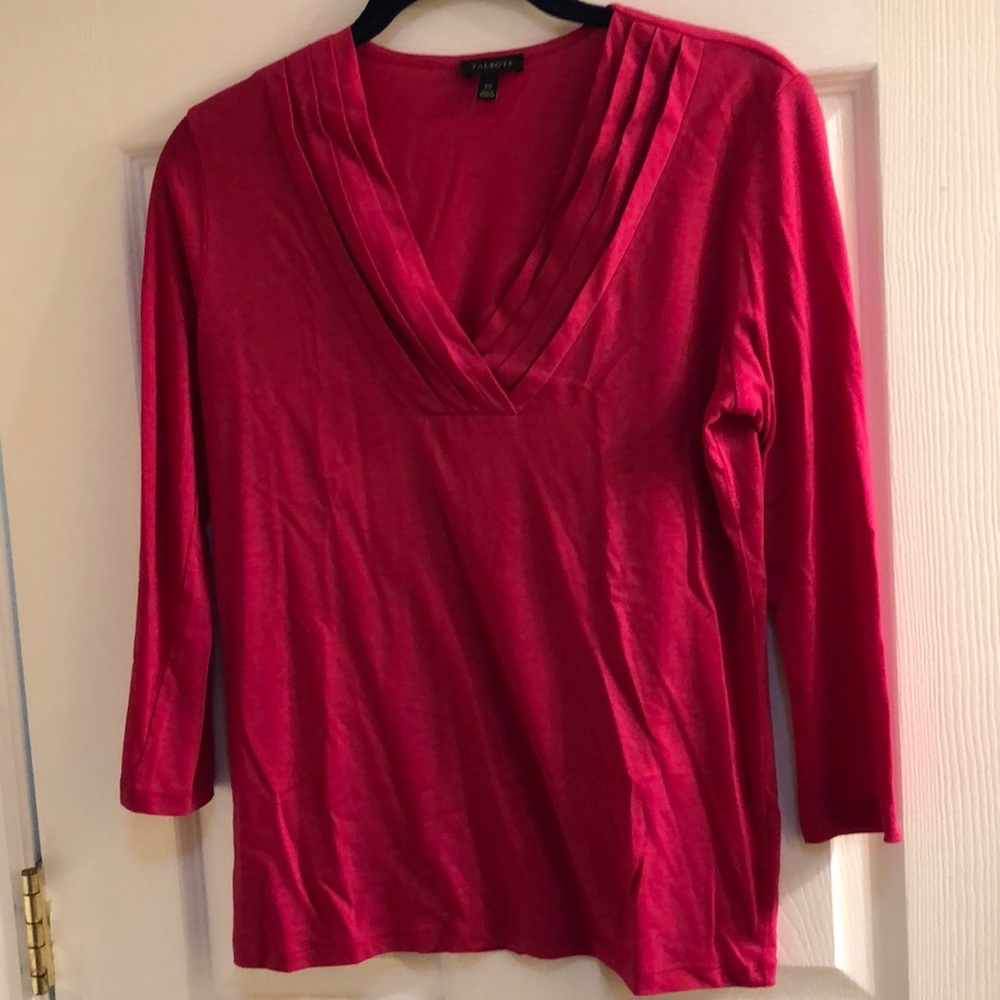 Talbots hot pink three quarters sleeve xs